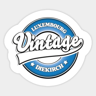 Diekirch luxembourg vintage style logo Sticker